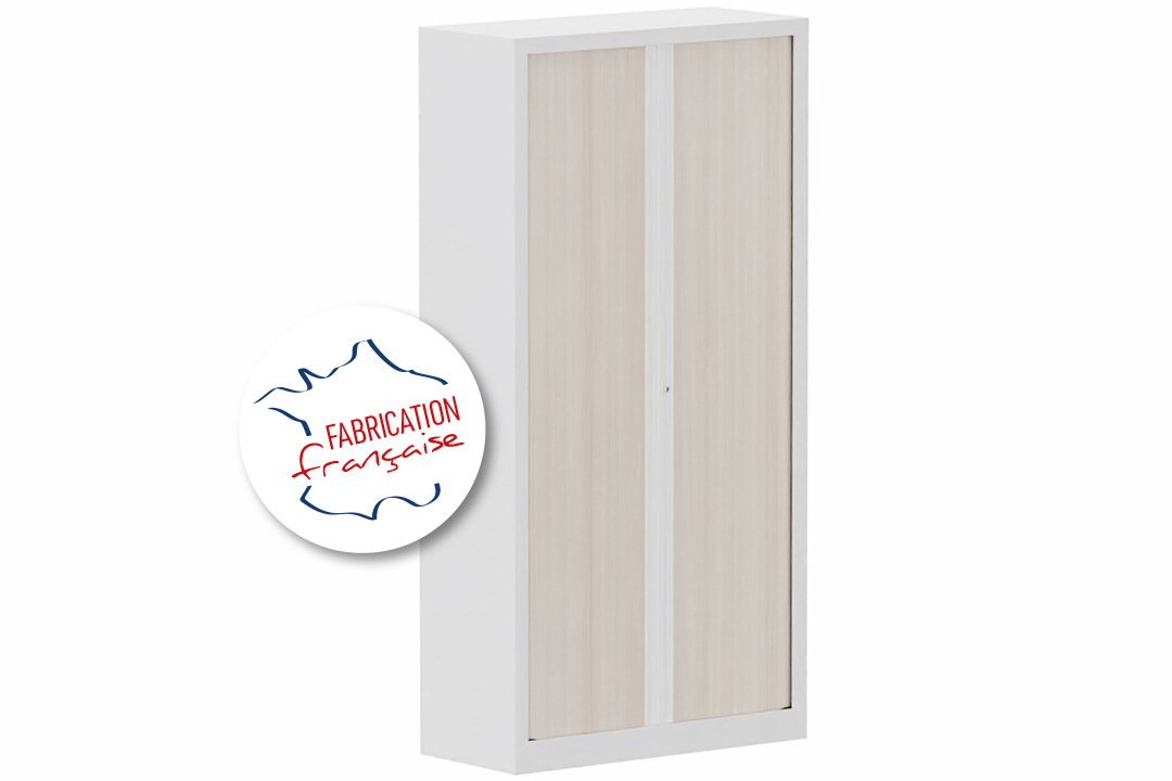 Armoire à rideaux H198xL100cm 4 tablettes