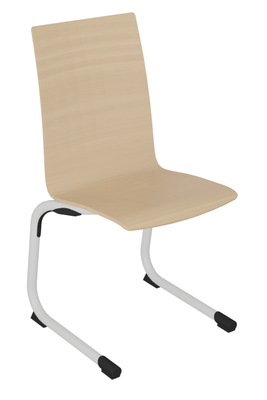 SCOLAIRE - Se Restaurer - Chaise GALLA PREMIUM coque C12 Alvana bois teinté piètement aluminium époxy - T5