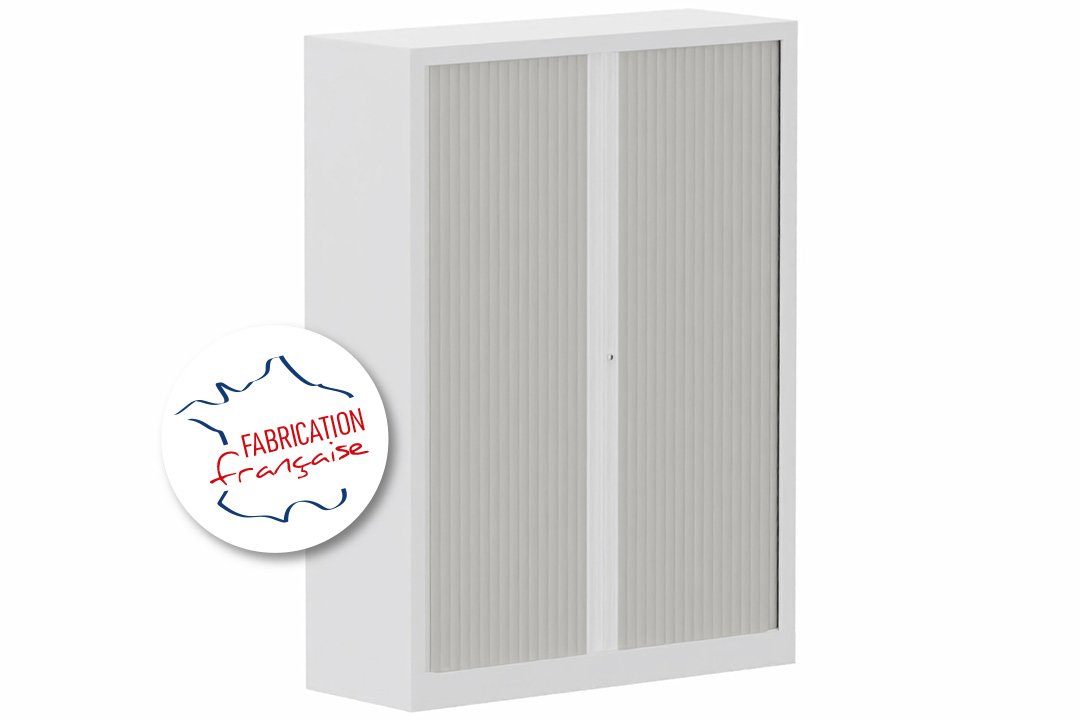 Armoire à rideaux H160xL120cm 3 tablettes