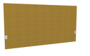 SECRET Panneau-écran acoustique H74cm pour poste solo L.140cm. 2 faces tissu BERTA coloris jaune moutarde. pinces de fixation réglables en hauteur coloris aluminium