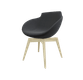 Coco - Fauteuil 4 pieds bois naturel (W1). Tissu Int Vinyle Gris Graphite DNK (D20) - Tissu Ext Vinyle Gris Graphite DNK (D20)