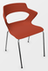 SWEETY Chaise 4 pieds tube. coque polypropylène coloris rouge. piétement chrome