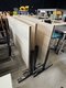Tables abbattantes140 x 80 cm, gamme PURE plateau acacia et piétement chrome et noir