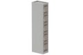 Vestiaire multicases 1 colonne L,30cm 5 cases (fermeture cadenas) H,180xL,30xP,50cm coffre gris clair/portes basalte