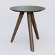 Table Basse Fashion Styl piètement 3 pieds en bois et plateau bois. Plateau Chêne et pietement Chêne Moka.