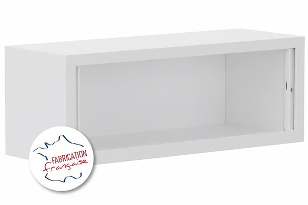 [Pas de famille] - [Pas de sous famille] - Armoire rehausse H44xL120cm coffre blanc/rideaux blanc