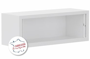 [Pas de famille] - [Pas de sous famille] - Armoire rehausse H44xL120cm coffre blanc/rideaux blanc
