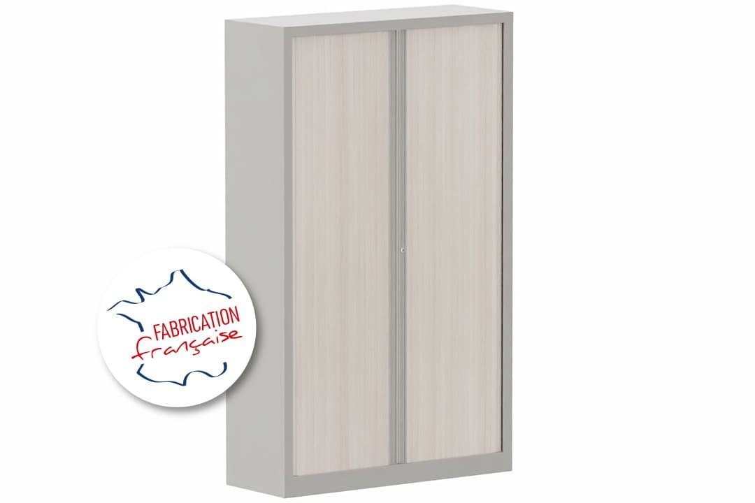 Armoire à rideaux H198xL120cm 4 tablettes