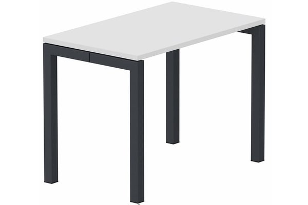 TABLES DE FORMATION - Composables piétement "Arche" - Module composable pied arche L.120xP.60cm, départ, plateau blanc, structure anthracite