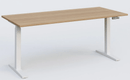 K_PRO2 Poste solo RH 70-120 cm . Plateau 200*80 épaisseur 25mm. coloris noyer, pieds blancs