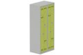 Vestiaire gain de place 2 colonnes (fermeture cadenas) H,180xL,80xP,50cm coffre gris clair/portes anis
