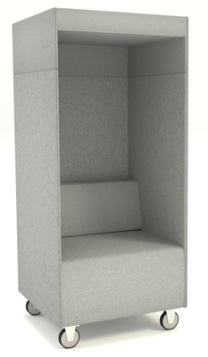 ALCOVE ACOUSTIQUE - Phones Boxes - PHONE BOX cabine avec banquette L.73xP.71xH.164cm, sur roulettes