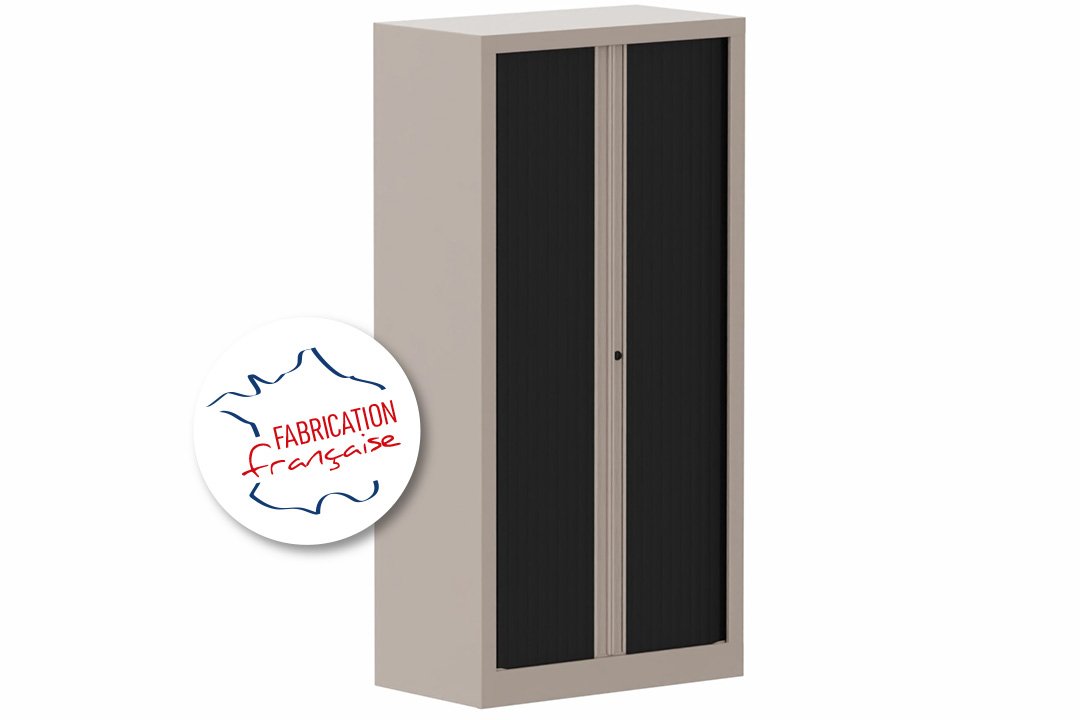 Armoire à rideaux H136xL120cm 3 tablettes