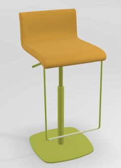 CHAISES ET TABOURETS - Réglables en hauteur - COCKTAIL Tabouret -Finitions : MOSAIC YELLOW (M310) / PIETEMENT EPOXY : structure coloris LIGHT OLIVE MAT (EP69)
