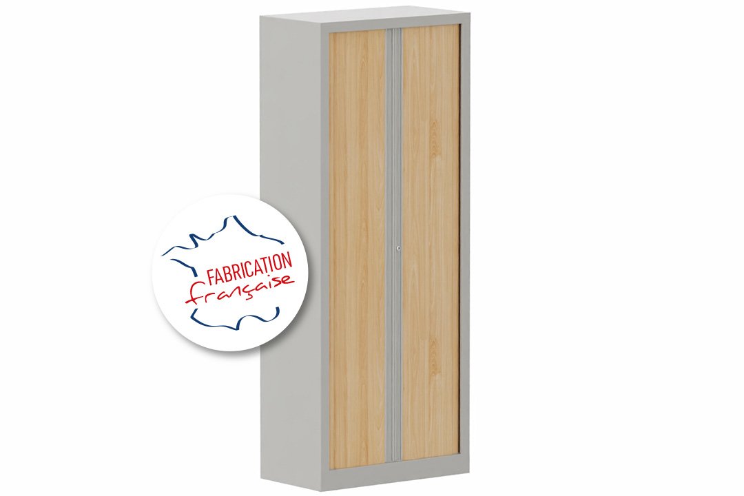 Armoire à rideaux H198xL80cm 4 tablettes