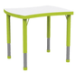 Table JUK plateau mélaminé piètement acier - 67x55 cm - T1 à T3 - Blanc/vert pomme