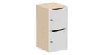 Meuble à cases H.92xL.45xP.50cm - 2 cases H43cm. portes avec découpe en partie haute. serrure à clé