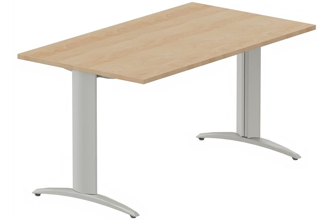 Module composable pied i, L.120xP.80cm, départ, plateau hêtre, structure aluminium, plateau hêtre, structure aluminium