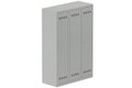 Vestiaire industrie salissante 3 portes (serrure 2 clés) H180xL120xP50cm coffre gris clair/ porte(s) gris clair