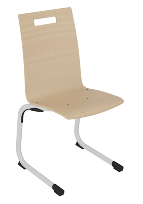 SCOLAIRE - Se Restaurer - Chaise GALLA coque C1 Classic bois teinté piètement aluminium époxy - T5