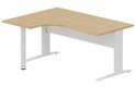 K1 Voile de fond Métal - Plan compact 90° asymétrique 180x120x80/60cm sur pied de soutien - retour à gauche