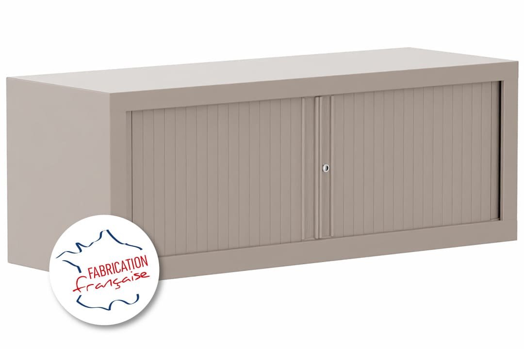 Armoire rehausse H44xL120cm coffre basalte/rideaux basalte