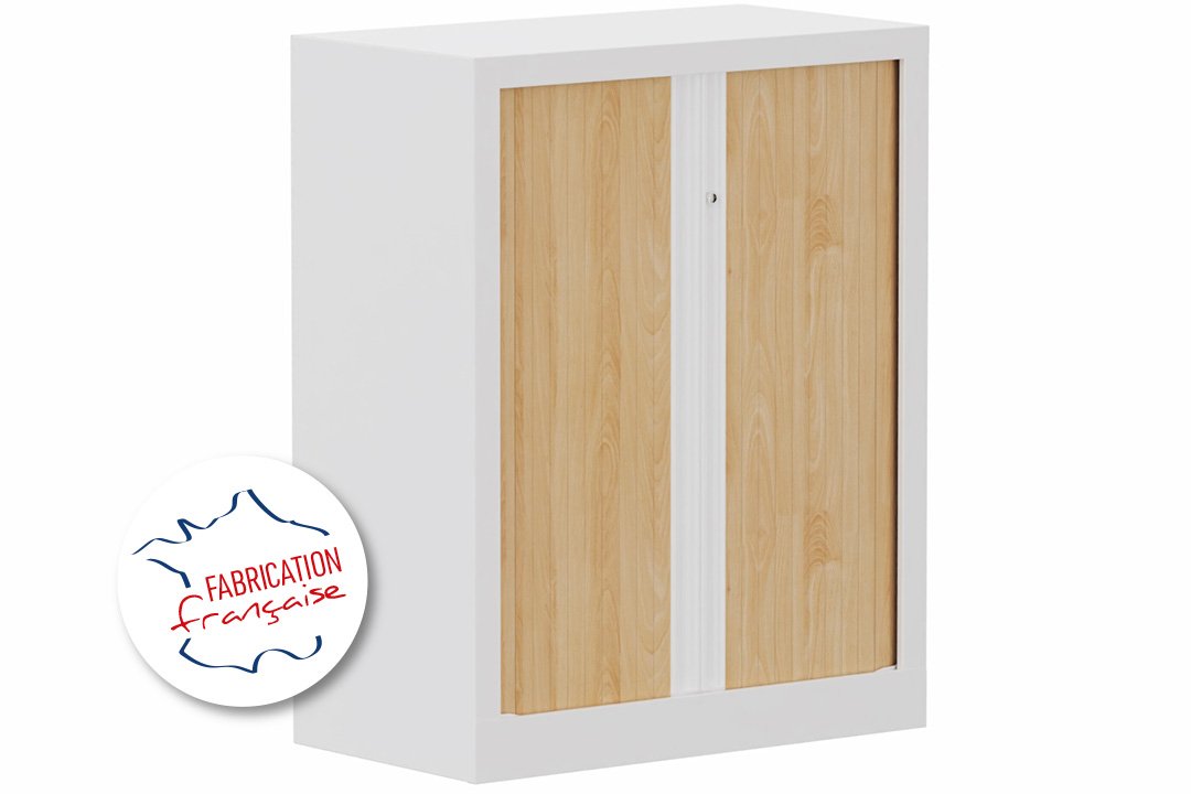 Armoire à rideaux H100xL80cm 2 tablettes