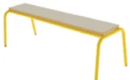 Banc MOLY hêtre massif vernis incolore piètement époxy - L200 cm - T4