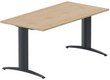 Module composable pied i, L.180xP.80cm, départ, plateau hêtre, structure anthracite, plateau hêtre, structure anthracite