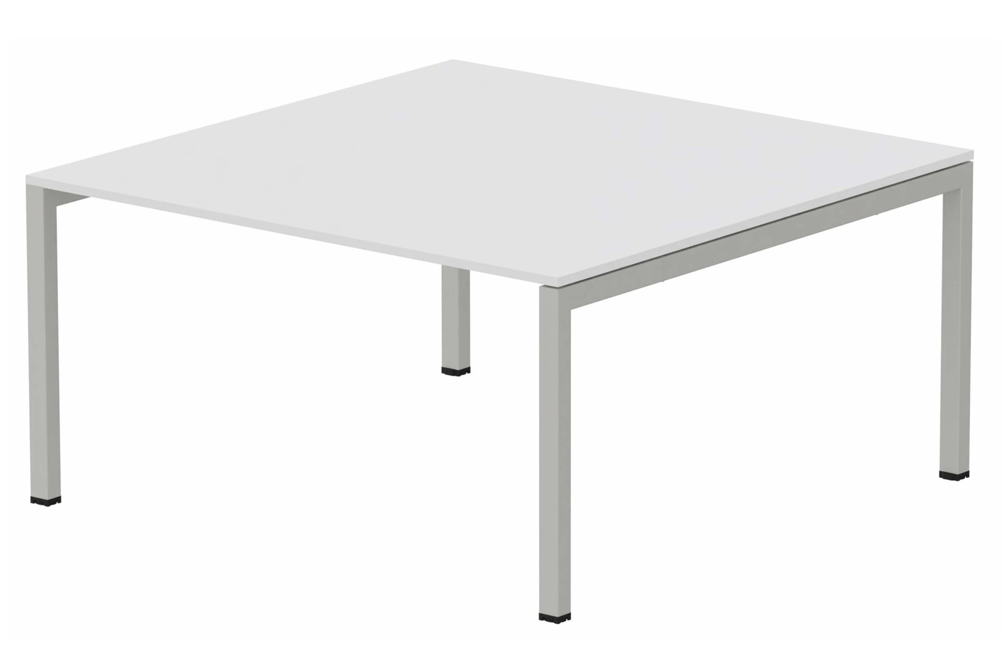 K3 plan carré 145x145cm, plateau blanc, structure aluminium