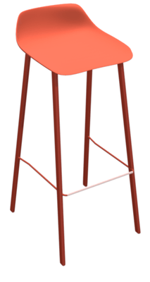 CHAISES ET TABOURETS - Tabourets - Jump Tabouret haut, structure EP39 - rouge orange / Coque PP39 rouge orange 