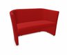 CLUB canapé 2 places, tissu STEP coloris rouge