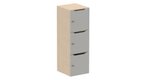 Meuble à cases H.137xL.45xP.50cm - 3 cases H43cm, portes avec découpe en partie haute, serrure à clé - sur délai