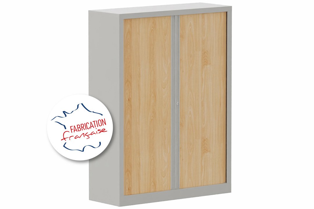 Armoire à rideaux H160xL120cm 3 tablettes