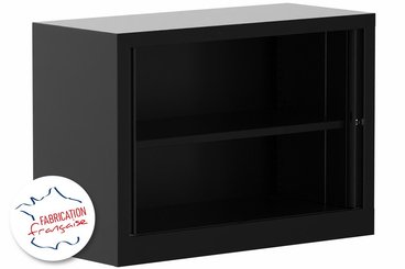 ARMOIRES A RIDEAUX - Largeur 100 cm - Armoire à rideaux H 70XL100XP43 1 Tablette , coffre noir/rideaux noir