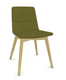 MELODY chaise 4 pieds bois. face intérieure tissu STEP mélange vert chiné face extérieure tissu step mélange coloris vert chiné piétement frêne naturel