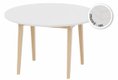 Table MATHILDE plateau ép.24 mm stratifié chant ABS piètement bois - D120 cm - T6