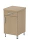Chevet DANAÉ SIGNATURE 1 tiroir 1 porte/frigo mélaminé pièt. époxy - L51xP49xH82 cm - Gris RAL 9006