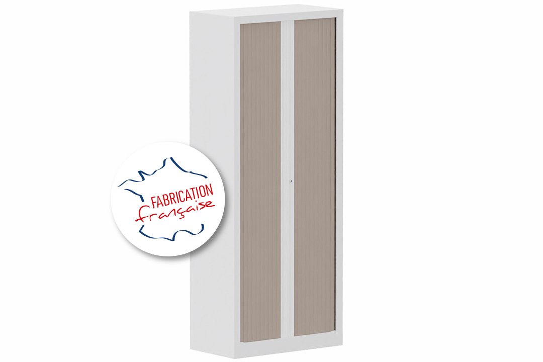 Armoire à rideaux H198xL80cm 4 tablettes