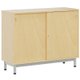 Meuble BIP BOP portes coulissantes méla pièt époxy - L120xP45xH95 cm - Hêtre miel/gris alu RAL 9006