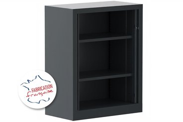 [Pas de famille] - [Pas de sous famille] - Armoire à rideaux H100xL80cm 2 tablettes