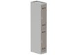 Vestiaire multicases 1 colonne L,30cm 2 cases (fermeture cadenas) H,180xL,30xP,50cm coffre gris clair/portes basalte