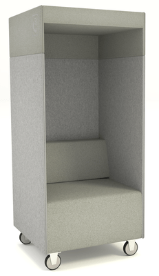 ALCOVE ACOUSTIQUE - Phones Boxes - Phonebox acoustique permet de passer les appels sans gêner les autres, coloris gris clair et gris moyen 