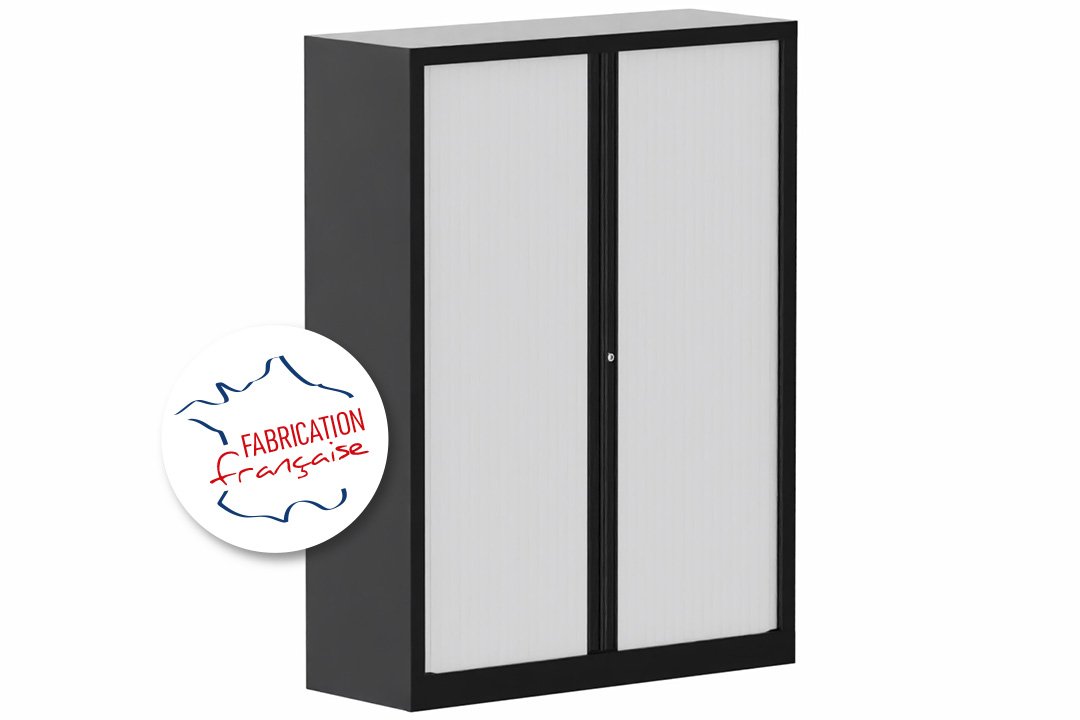 Armoire à rideaux H160xL120cm 3 tablettes