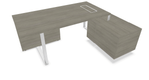 P1 Ensemble de bureau 204x150cm. crédence retour à droite. top access. avec voile de fond