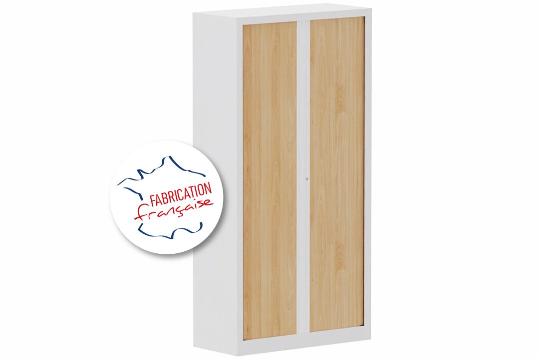 Armoire à rideaux H198xL100cm 4 tablettes