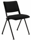 LEO Chaise 4 pieds, époxy coloris noir, , coques polypropylène coloris noir, placets assise et dossier tissu XTREM coloris noir