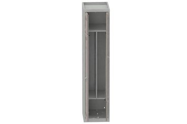 [Pas de famille] - [Pas de sous famille] - Vestiaire gain de place 1 colonne (fermeture cadenas) H,180xL,40xP,50cm coffre gris clair/portes basalte