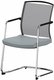 Dandy - Chaise piétement luge chrome (CH).Assise tissu Bondai Gris Clair (8078)