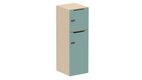 Meuble à cases H.137xL.45xP.50cm - 2 cases : 1 x H86cm (en bas) + 1 x H43cm. portes avec découpe en partie haute. serrure à code